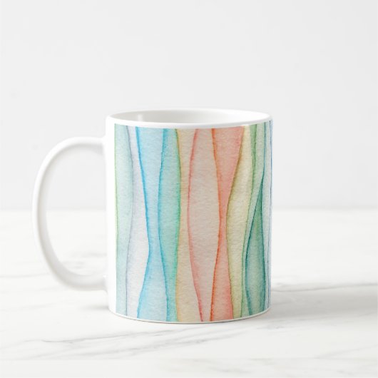 水色絵画カラフル絵画 コーヒーマグカップ (左)