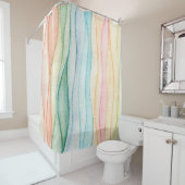 水色絵画カラフル絵画 シャワーカーテン (インサイチュ)