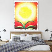 水色絵画ファンタジー黄輝く花 キャンバスプリント (インサイチュ (寝室))