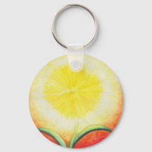 水色絵画ヴィンテージ黄輝く花