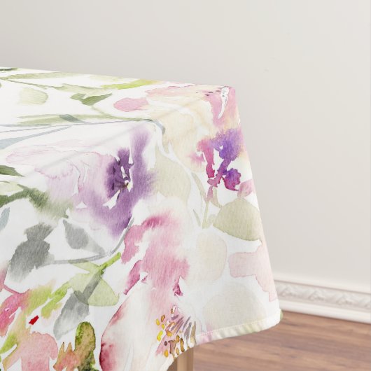 水色緩い表現豊かな春フローラ テーブルクロス (インサイチュ)