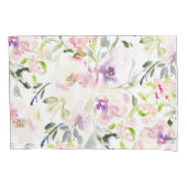 水色緩い表現豊かな春フローラ 枕カバー (正面)