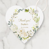 水色繊細な白いフローラ開花ベビーシャワー フェイバータグ (裏面)