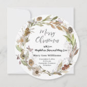 水色繊細秋リース新生児 シーズンカード (裏面)