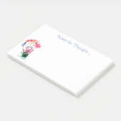 水色考え電球の注記 ポストイット (アングル)