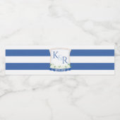 水色航海のネイビーブルー結婚ホワイトの紋章 ペットボトルラベル (シングルラベル)