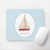 水色航海の帆船 マウスパッド (マウス)