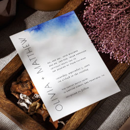 水色航海の青シンプルモダン結婚の 招待状