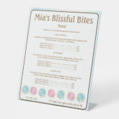 水色艶消しシュガークッキーベーカリー価格メニュー 台座サイン (正面)