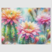 水色花の多肉質サボテンの分離 薄葉紙 (正面)