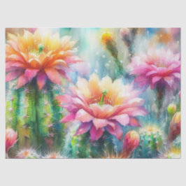 水色花の多肉質サボテンの分離 薄葉紙