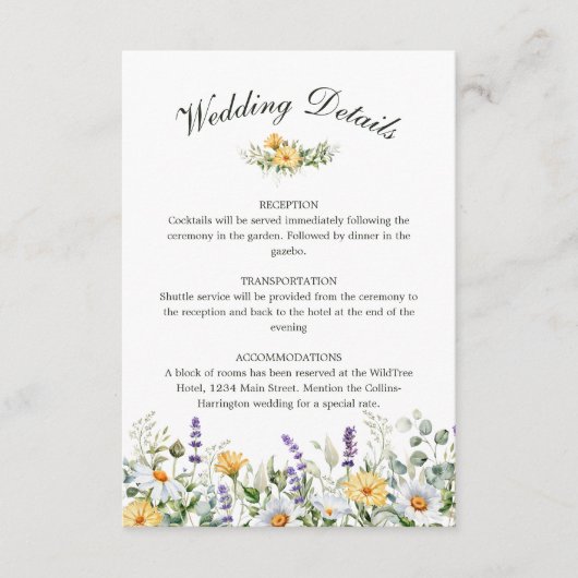 水色花模様結婚のエンクロージャカード エンクロージャーカード (正面)