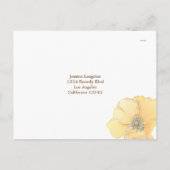 水色花模様結婚の応答RSVPポストカード インビテーションポストカード (裏面)