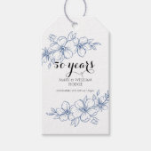 水色花模様花ギフトラベル ギフトタグ (正面)