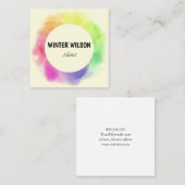 水色芸術的アルインクレイン虹 スクエア名刺 (正面/裏面)