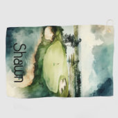 水色芸術的ゴルフ場ゴルフタオル ゴルフタオル (横)