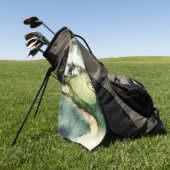 水色芸術的ゴルフ場 ゴルフタオル (グリーン)