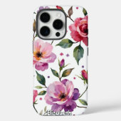 水色芸術的フローラ配置 Case-Mate iPhoneケース (裏面)