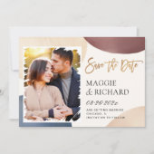 水色芸術的抽象芸術ブラシストローク写真 セーブザデート (正面)