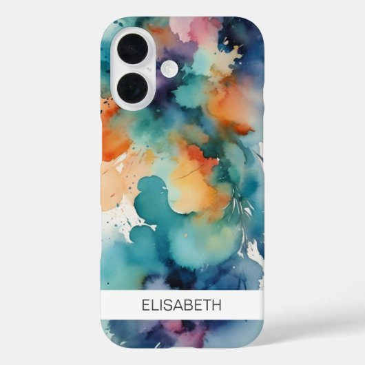 水色芸術的背景 | お名前 Case-Mate iPhoneケース (裏面)