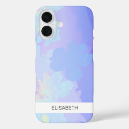 水色芸術的背景 | お名前 iPhone 16ケース