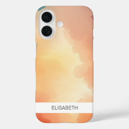 水色芸術的背景 | お名前 iPhone 16ケース