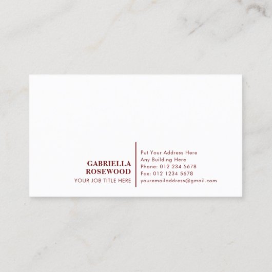 水色芸術的赤いバラ青 名刺 (裏面)