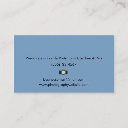 水色芸術的SLRカメラ撮影 名刺 (裏面)
