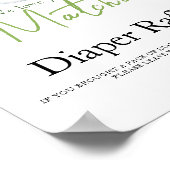 水色茶抹茶ベビーシャワーオムツラッフル ポスター (角)