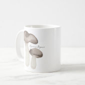 水色茶色きのこマグAgaricus Bisporus コーヒーマグカップ (正面左)