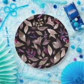 水色落ちた葉 ペーパープレート (パーティー)