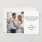 水色葉の写真結婚の サンキューカード (裏面)