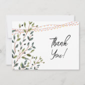 水色葉の写真結婚の サンキューカード (正面)
