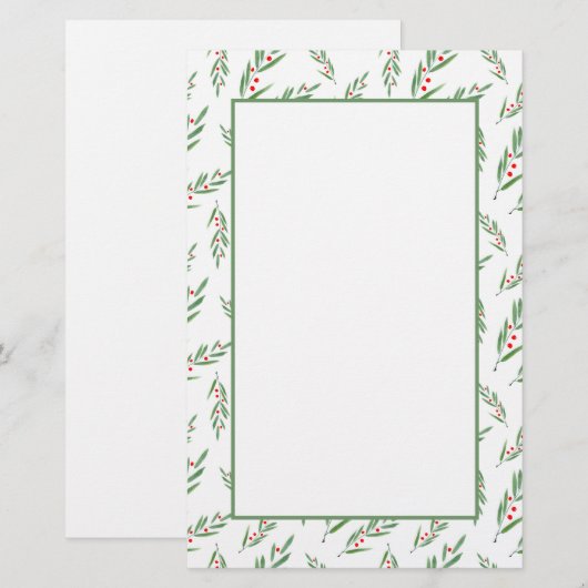 水色葉の果実 便箋 (正面/裏面)