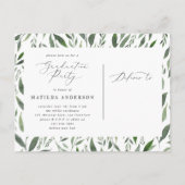 水色葉卒業発表/招待状 案内ポストカード (裏面)