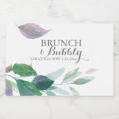 水色葉結婚の スパークリングワインラベル (シングルラベル)