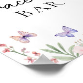 水色蝶ゲームバービュッフェテーブルサイン ポスター (角)