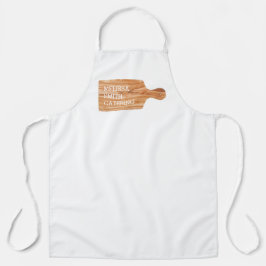 水色裁断ボードケータリングシェフロゴ エプロン