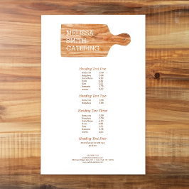 水色裁断ボードケータリングシェフロゴ チラシ