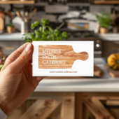 水色裁断ボードケータリングシェフロゴ 名刺