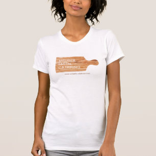 水色裁断ボードケータリングシェフロゴ Tシャツ