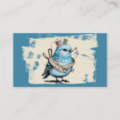 水色裁縫の海老バードビジネスカード 名刺 (正面)