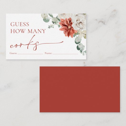 水色赤い冬の推測どのように多くのコルクゲーム エンクロージャーカード (正面/裏面)