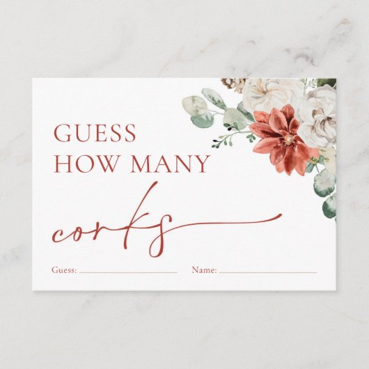 水色赤い冬の推測どのように多くのコルクゲーム エンクロージャーカード (正面)