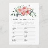水色赤ちゃん動物のシャワーゲームカードの名前 エンクロージャーカード (正面)