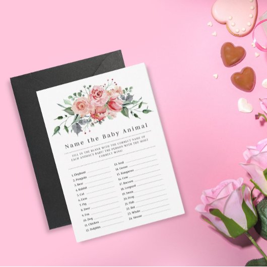 水色赤ちゃん動物のシャワーゲームカードの名前 エンクロージャーカード