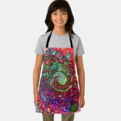 水色赤Groovy抽象芸術レトロ液スワール エプロン (インサイチュ)