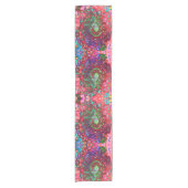 水色赤Groovy抽象芸術レトロ液スワール ショートテーブルランナー (正面)