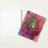 水色赤Groovy抽象芸術レトロ液スワール プランナー手帳 (ディスプレー)