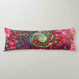 水色赤Groovy抽象芸術レトロ液スワール ボディピロー